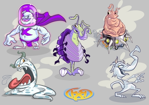 Diseño personajes Alienígenas estilo Cartoon 2.