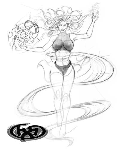 Boceto Chica poderosa.