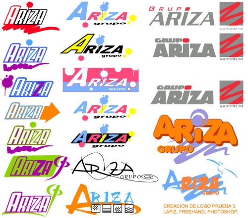 Desarrollo logo firma Ariza.